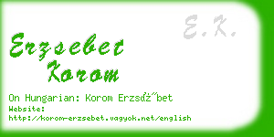 erzsebet korom business card